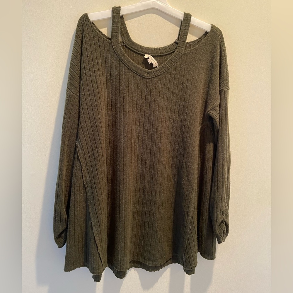 Plus Size Peek-a-boo Sweater